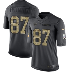 Nike Texans #87 C J Fiedorowicz Black Mens Stitched NFL Limited 2016 Salute to Service Jersey