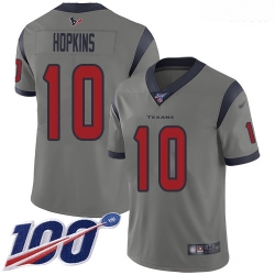Texans 10 DeAndre Hopkins Gray Men Stitched Football Limited Inverted Legend 100th Season Jersey