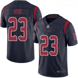 Texans 23 Carlos Hyde Navy Blue Men Stitched Football Limited Rush Jersey
