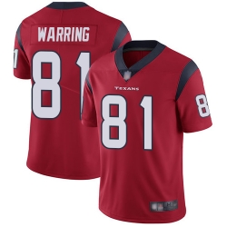 Texans 81 Kahale Warring Red Alternate Men Stitched Football Vapor Untouchable Limited Jersey