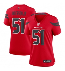 Women Houston Texans 51 Will Anderson Jr  Red 2024 Alternate Stitched Jersey