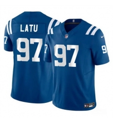 Men Indianapolis Colts 97 Laiatu Latu Blue 2024 Draft F U S E  Vapor Limited Stitched Football Jersey