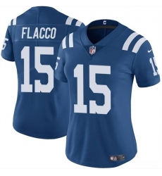 Women Indianapolis Colts 15 Joe Flacco Blue Vapor Stitched Jersey
