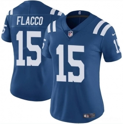 Women Indianapolis Colts 15 Joe Flacco Blue Vapor Stitched Jersey