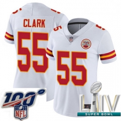 2020 Super Bowl LIV Women Kansas City Chiefs #55 Frank Clark White Vapor Untouchable Limited Player Football Jersey