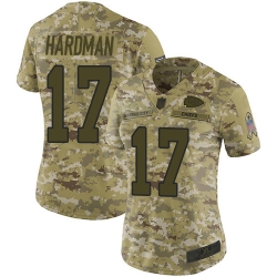 Chiefs 17 Mecole Hardman Camo Women Stitched Football Limited 2018 Salute to Service Jersey