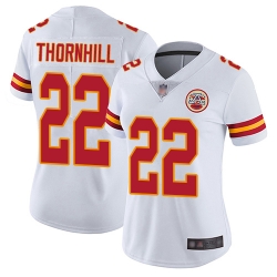 Chiefs 22 Juan Thornhill White Women Stitched Football Vapor Untouchable Limited Jersey