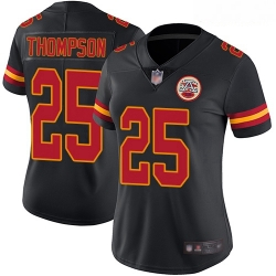 Chiefs #25 Darwin Thompson Black Women Stitched Football Limited Rush Jersey
