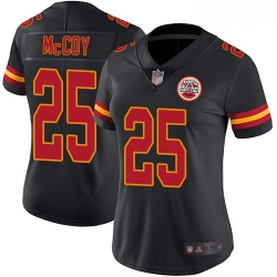 Chiefs #25 LeSean McCoy Black Women Stitched Football Limited Rush Jersey