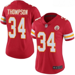 Chiefs #34 Darwin Thompson Red Team Color Women Stitched Football Vapor Untouchable Limited Jersey