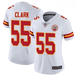 Chiefs #55 Frank Clark White Women Stitched Football Vapor Untouchable Limited Jersey