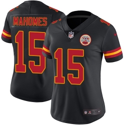 Nike Chiefs #15 Patrick Mahomes Black Womens Stitched NFL Limited Rush Jersey
