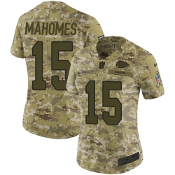 Nike Chiefs #15 Patrick Mahomes Camo Women Stitched NFL Limited 2018 Salute to Service Jersey