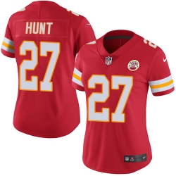 Nike Chiefs #27 Kareem Hunt Red Team Color Womens Stitched NFL Vapor Untouchable Limited Jersey