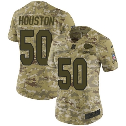 Nike Chiefs #50 Justin Houston Camo Women Stitched NFL Limited 2018 Salute to Service Jersey