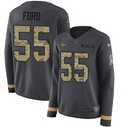 Nike Chiefs #55 Dee Ford Anthracite Salute to Service Women Stitched