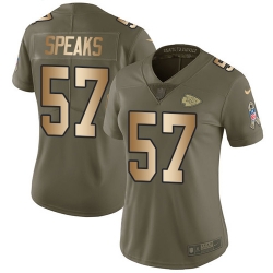 Nike Chiefs #57 Breeland Speaks Olive Gold Womens Stitched NFL Limited 2017 Salute to Service Jersey