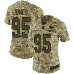 Nike Chiefs #95 Chris Jones Camo Women Stitched NFL Limited 2018 Salute to Service Jersey