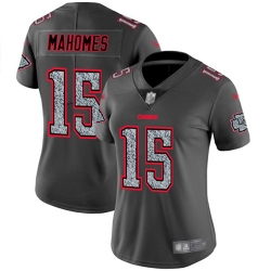Women Chiefs 15 Patrick Mahomes Gray Static Stitched Football Vapor Untouchable Limited Jersey