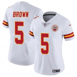 Women Kansas City Chiefs 5 Hollywood Brown White Vapor Untouchable Limited Stitched Jersey