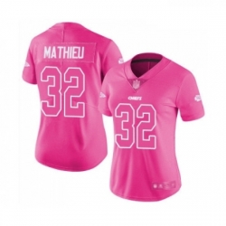 Womens Kansas City Chiefs 32 Tyrann Mathieu Limited Pink Rush Fashion Football Jersey