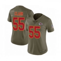 Womens Kansas City Chiefs 55 Frank Clark Limited Olive 2017 Salute to Service Football Jersey