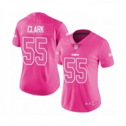 Womens Kansas City Chiefs 55 Frank Clark Limited Pink Rush Fashion Football Jersey