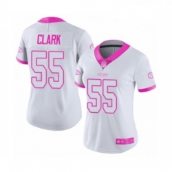 Womens Kansas City Chiefs 55 Frank Clark Limited White Pink Rush Fashion Football Jersey