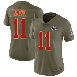 Womens Nike Chiefs #11 Alex Smith Olive  Stitched NFL Limited 2017 Salute to Service Jersey