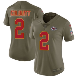 Womens Nike Chiefs #2 Dustin Colquitt Olive  Stitched NFL Limited 2017 Salute to Service Jersey