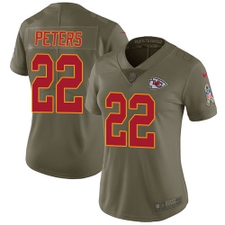 Womens Nike Chiefs #22 Marcus Peters Olive  Stitched NFL Limited 2017 Salute to Service Jersey