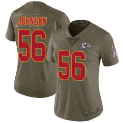 Womens Nike Chiefs #56 Derrick Johnson Olive  Stitched NFL Limited 2017 Salute to Service Jersey