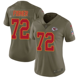 Womens Nike Chiefs #72 Eric Fisher Olive  Stitched NFL Limited 2017 Salute to Service Jersey