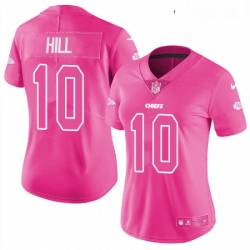 Womens Nike Kansas City Chiefs 10 Tyreek Hill Limited Pink Rush Fashion NFL Jersey