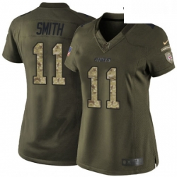 Womens Nike Kansas City Chiefs 11 Alex Smith Elite Green Salute to Service NFL Jersey