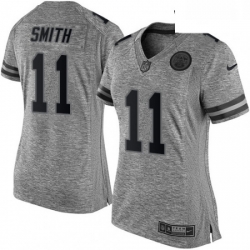 Womens Nike Kansas City Chiefs 11 Alex Smith Limited Gray Gridiron NFL Jersey