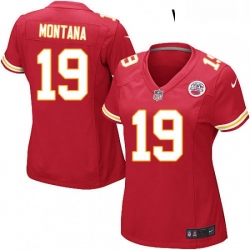 Womens Nike Kansas City Chiefs 19 Joe Montana Game Red Team Color NFL Jersey