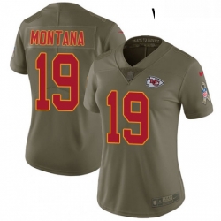 Womens Nike Kansas City Chiefs 19 Joe Montana Limited Olive 2017 Salute to Service NFL Jersey