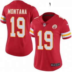 Womens Nike Kansas City Chiefs 19 Joe Montana Red Team Color Vapor Untouchable Limited Player NFL Jersey