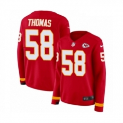 Womens Nike Kansas City Chiefs 58 Derrick Thomas Limited Red Therma Long Sleeve NFL Jersey
