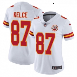 Womens Nike Kansas City Chiefs 87 Travis Kelce White Vapor Untouchable Limited Player NFL Jersey