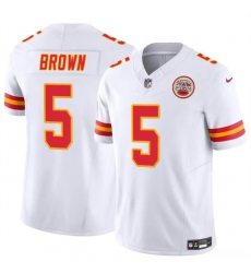 Youth Kansas City Chiefs 5 Hollywood Brown White 2023 F U S E Vapor Untouchable Limited Stitched Football Jersey