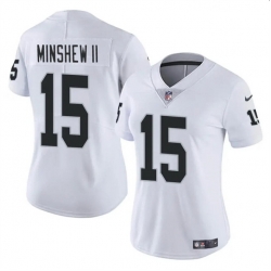 Women Las Vegas Raiders 15 Gardner Minshew II White Vapor Stitched Jersey