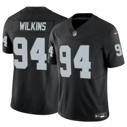 Youth Las Vegas Raiders 94 Christian Wilkins Black 2024 F U S E Stitched Football Jersey
