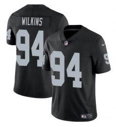 Youth Las Vegas Raiders 94 Christian Wilkins Black Stitched Football Jersey