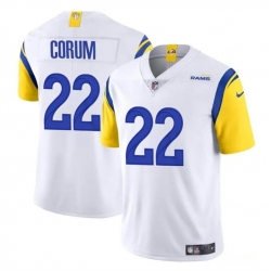 Youth Los Angeles Rams 22 Blake Corum White 2024 Draft Vapor Untouchable Stitched Football Jersey