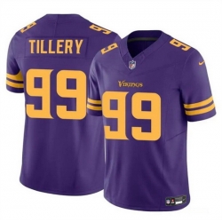 Men Minnesota Vikings 99 Jerry Tillery Purple 2023 F U S E  Color Rush Untouchable Limited Stitched Jersey
