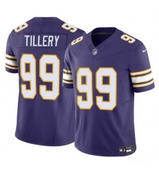 Men Minnesota Vikings 99 Jerry Tillery Purple 2023 F U S E  Throwback Vapor Untouchable Limited Stitched Jersey