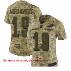Eagles 19 JJ Arcega Whiteside Camo Women Stitched Football Limited 2018 Salute to Service Jersey