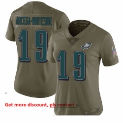 Eagles 19 JJ Arcega Whiteside Olive Women Stitched Football Limited 2017 Salute to Service Jersey